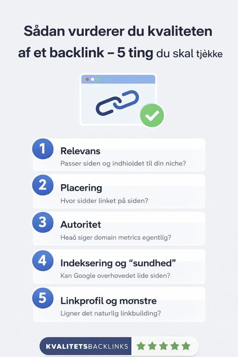 Sådan vurderer du kvaliteten af et backlink – 5 ting du skal tjekke