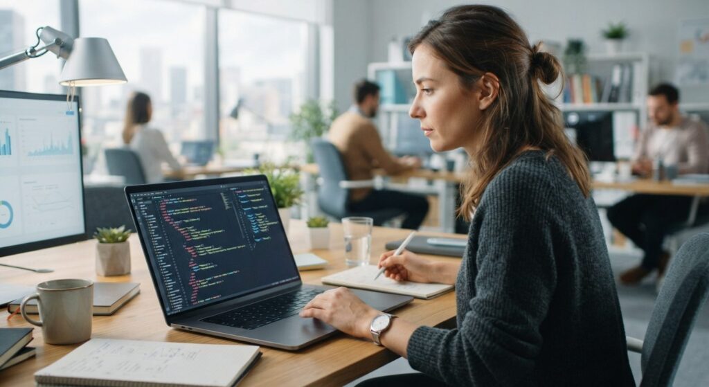 Udvikler arbejder med strukturerede data og schema markup på en hjemmeside