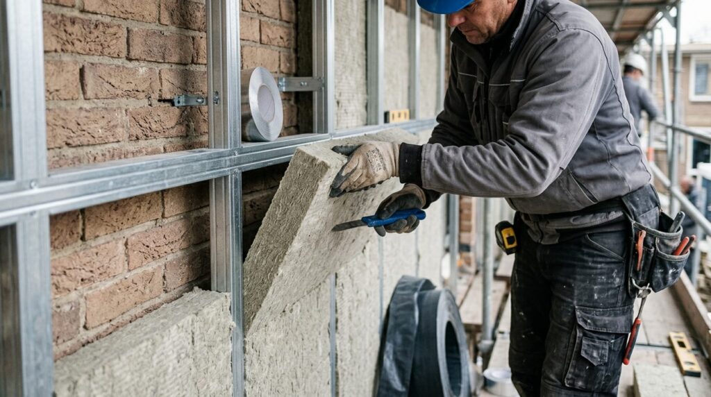 Close-up photorealistic image of thermal insulation material