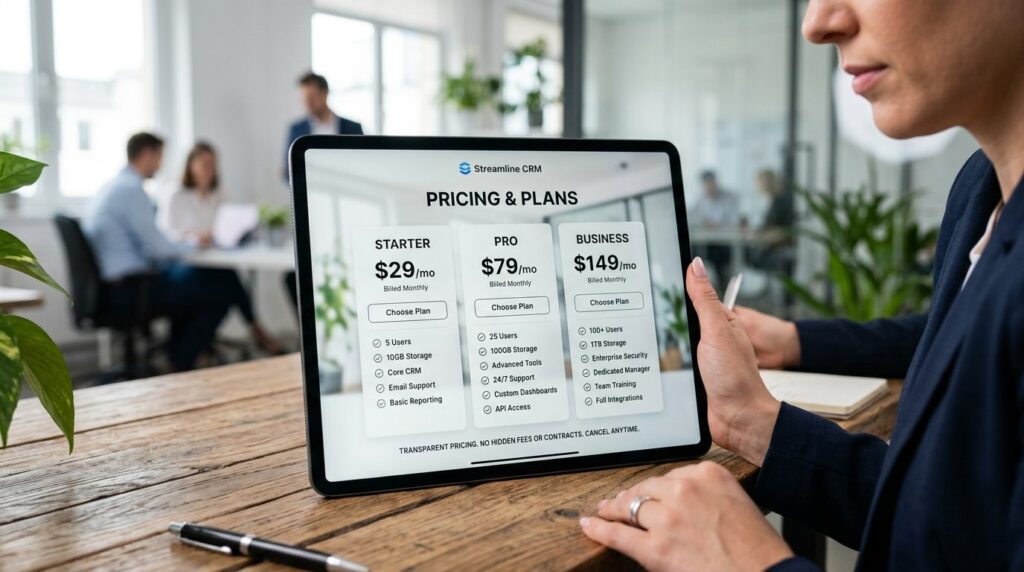 Close-up professional stock photo of transparent pricing tab