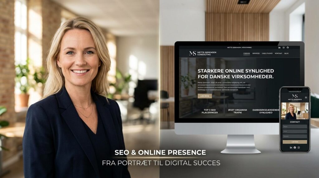 Split screen concept showing professional headshot portrait